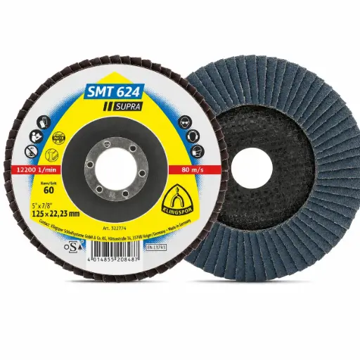 [20357657] Klingspor SMT 624 Supra Flap Disc 222109 – 125mm x 22.23mm, 60 Grit
